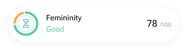 Femininity 78 out of 100 — Good
